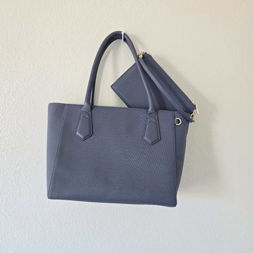 Dange‎ Dover Legend Tote Coated Canvas Vegan 14.75”×11.5” Ash Blue Color